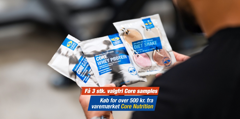 K�b fra varem�rket Core Nutrition for 500 kr., f� 3 stk. valgfri Core Samples med i k�bet